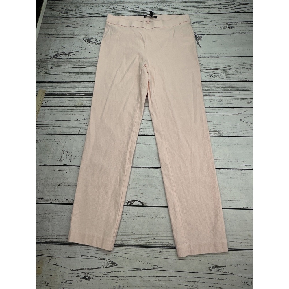 Ellen Tracy Womens Pink Textured Straight Leg Pull On Pants Size Medium RN123475